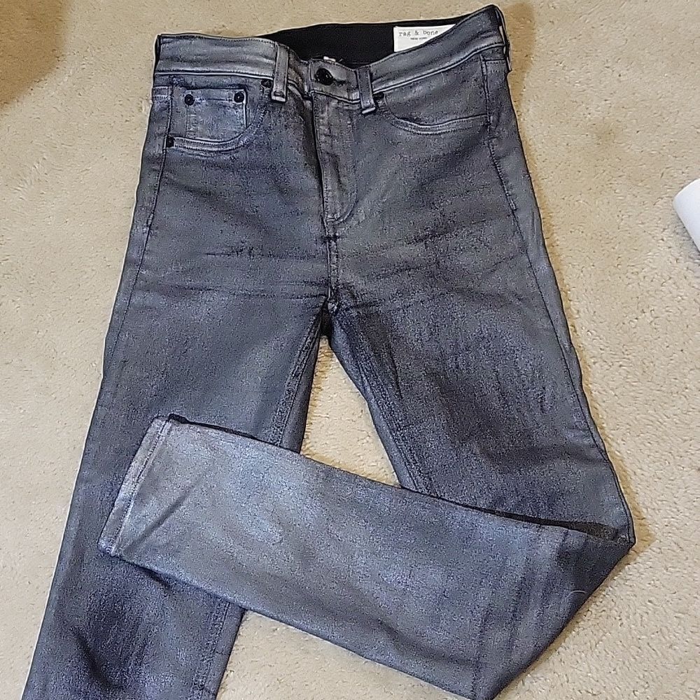 Rag and Bone gun metal gray High Rise Ankle Skinny Size 26
